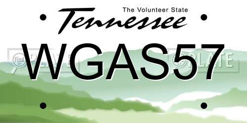 WGAS57 Tennessee License Plate