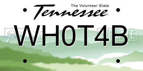 WH0T4B Tennessee License Plate
