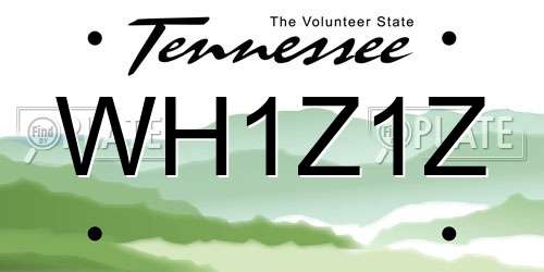 WH1Z1Z Tennessee License Plate