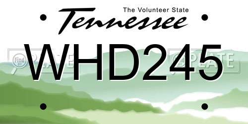 WHD245 Tennessee License Plate