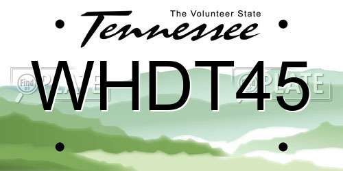 WHDT45 Tennessee License Plate