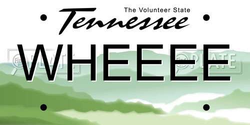WHEEEE Tennessee License Plate