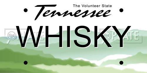 WHISKY Tennessee License Plate