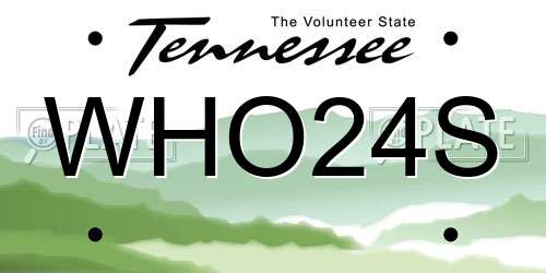 WHO24S Tennessee License Plate