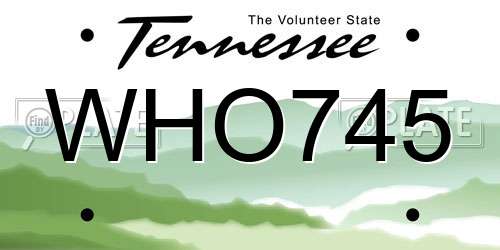 WHO745 Tennessee License Plate