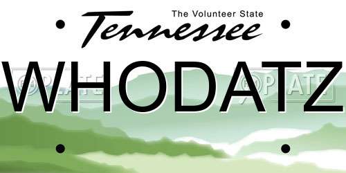 WHODATZ Tennessee License Plate