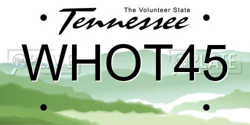 WHOT45 Tennessee License Plate