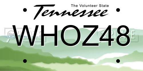WHOZ48 Tennessee License Plate