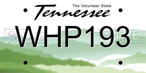 WHP193 Tennessee License Plate