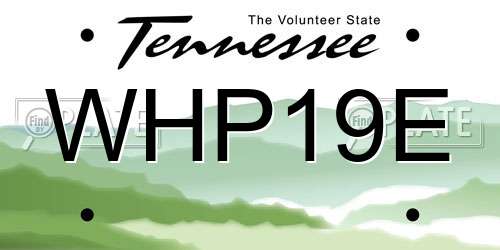 WHP19E Tennessee License Plate