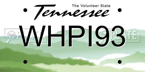 WHPI93 Tennessee License Plate
