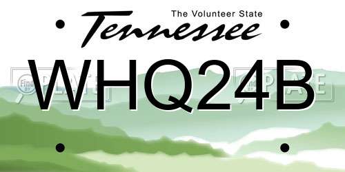 WHQ24B Tennessee License Plate