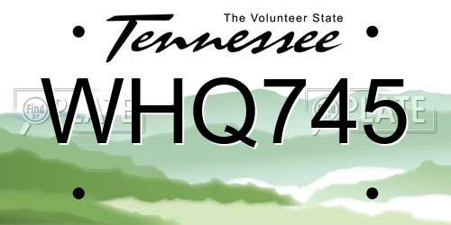 WHQ745 Tennessee License Plate