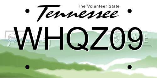 WHQZ09 Tennessee License Plate