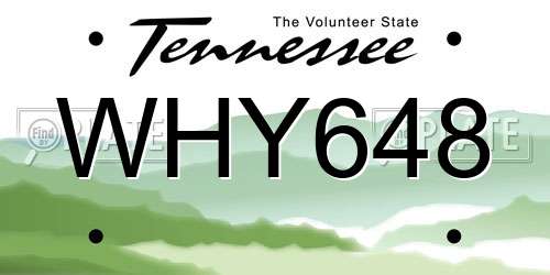 WHY648 Tennessee License Plate
