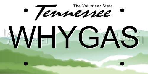 WHYGAS Tennessee License Plate