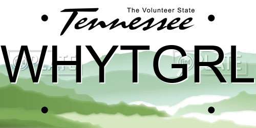 WHYTGRL Tennessee License Plate