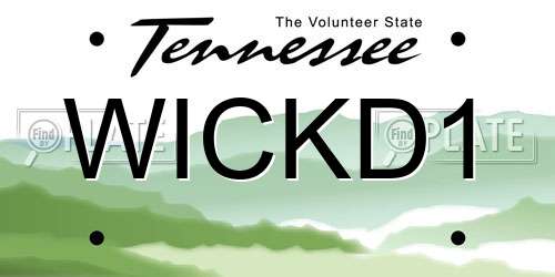 WICKD1 Tennessee License Plate