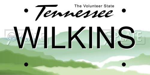 WILKINS Tennessee License Plate
