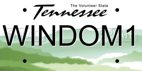WINDOM1 Tennessee License Plate