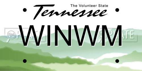 WINWM Tennessee License Plate