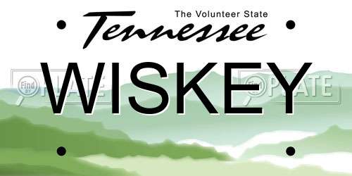 WISKEY Tennessee License Plate