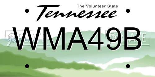 WMA49B Tennessee License Plate