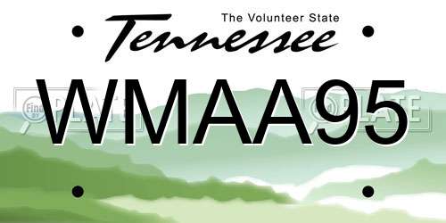 WMAA95 Tennessee License Plate