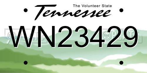 WN23429 Tennessee License Plate