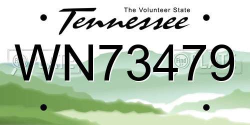 WN73479 Tennessee License Plate