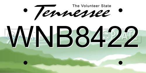 WNB8422 Tennessee License Plate