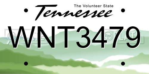 WNT3479 Tennessee License Plate