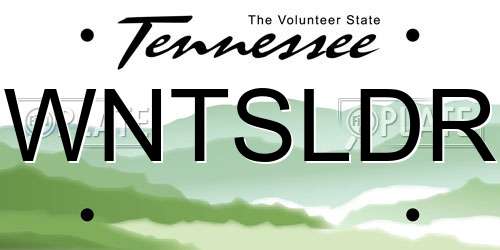 WNTSLDR Tennessee License Plate