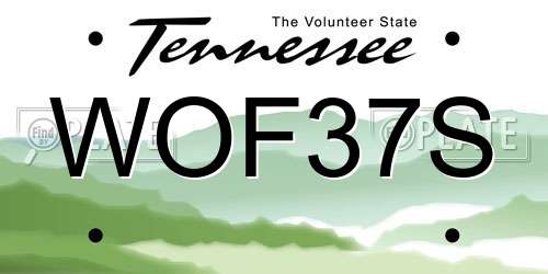 WOF37S Tennessee License Plate