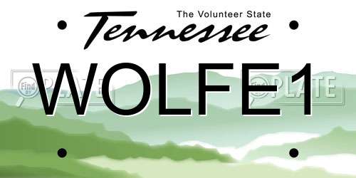 WOLFE1 Tennessee License Plate