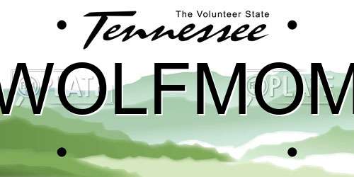 WOLFMOM Tennessee License Plate