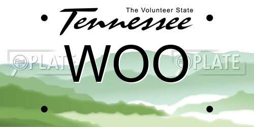 WOO Tennessee License Plate