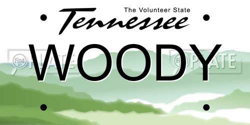 WOODY Tennessee License Plate