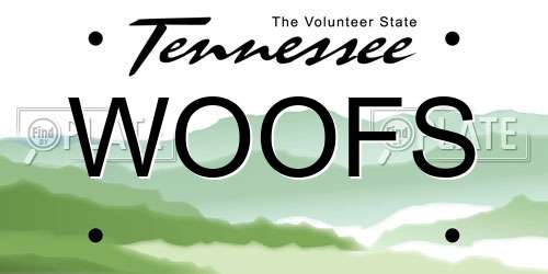 WOOFS Tennessee License Plate