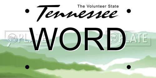 WORD Tennessee License Plate