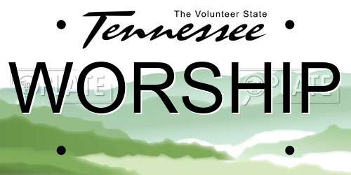 WORSHIP Tennessee License Plate