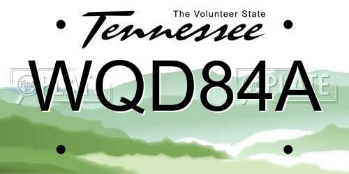 WQD84A Tennessee License Plate