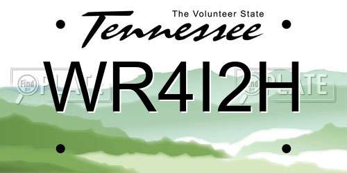 WR4I2H Tennessee License Plate