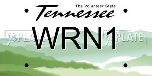 WRN1 Tennessee License Plate