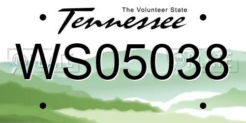 WS05038 Tennessee License Plate