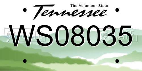 WS08035 Tennessee License Plate