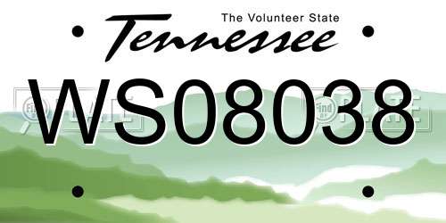 WS08038 Tennessee License Plate