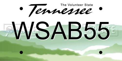 WSAB55 Tennessee License Plate