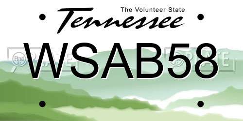WSAB58 Tennessee License Plate