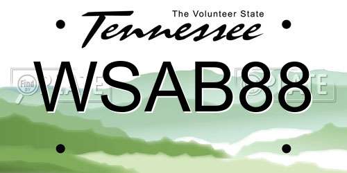 WSAB88 Tennessee License Plate